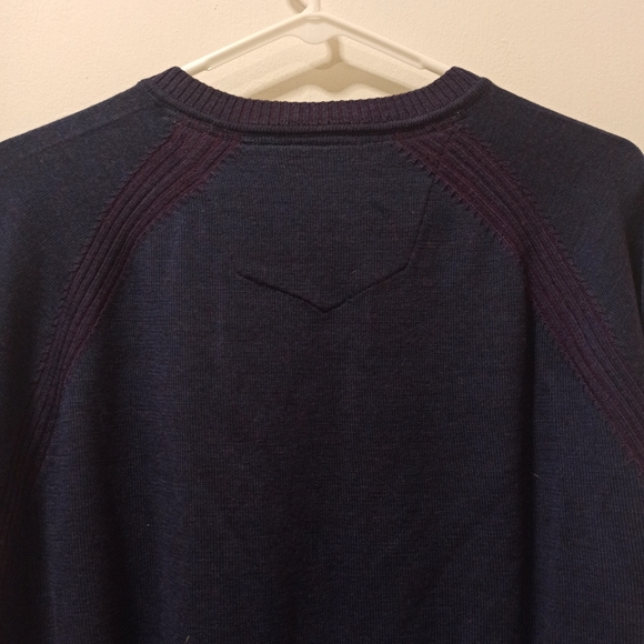 Robert Graham Cottage V-Neck Sweater Dark Navy Blue Wool Cashmere Men's - Picture 5 of 11